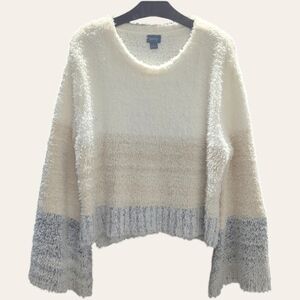 Neely Soft Color Block Boat Neck Bell Sleeve Sweater Size L